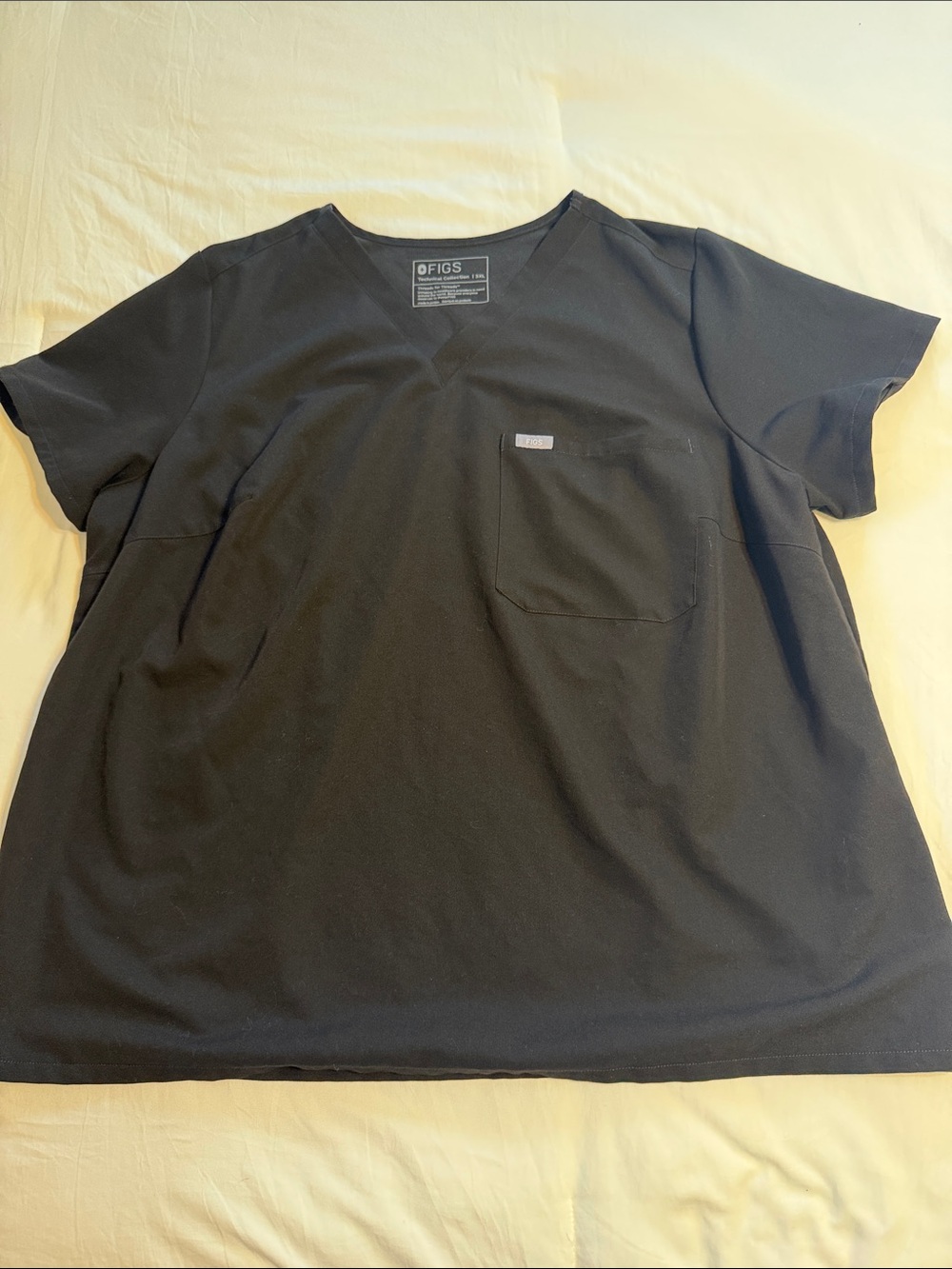 Figs Men's Black V-Neck Short Sleeve Scrub Top 3XL